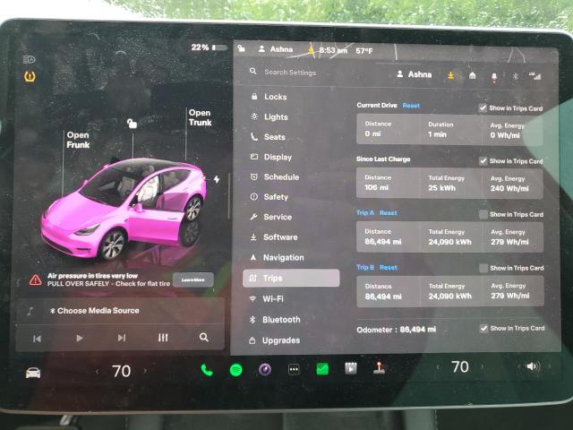 2022 TESLA MODEL Y 7SAYGAEE9NF382159