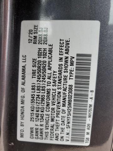 5FNYF5H25MB023088 2021 HONDA PILOT