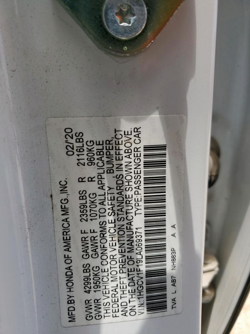 2020 HONDA ACCORD LX - 1HGCV1F19LA069371