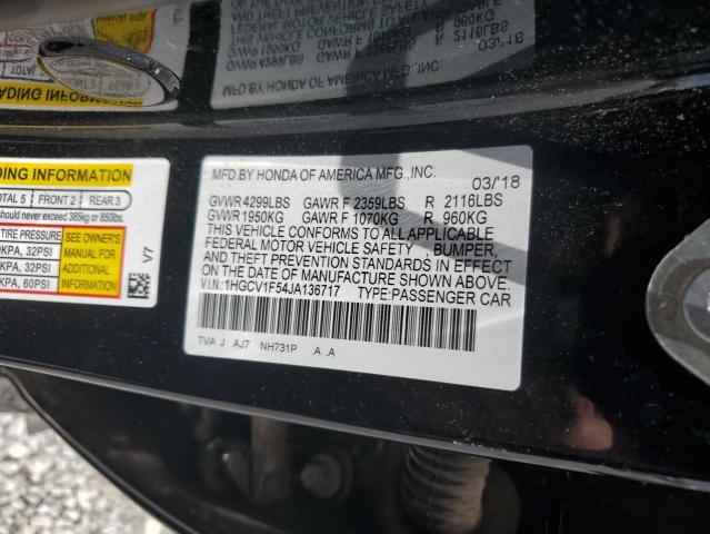 2018 HONDA ACCORD EXL - 1HGCV1F54JA136717