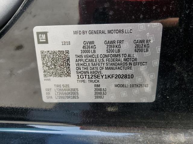 2019 GMC SIERRA K25 1GT12SEY1KF202810