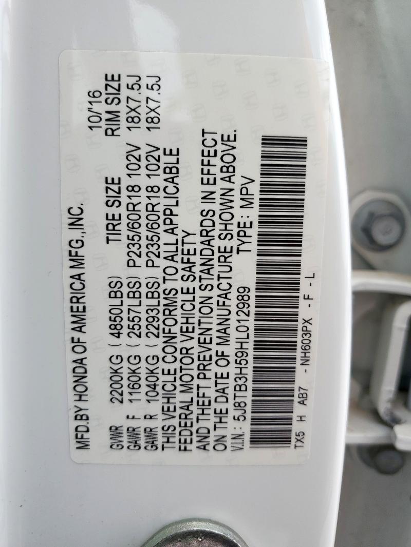 2017 ACURA RDX TECHNO - 5J8TB3H59HL012989