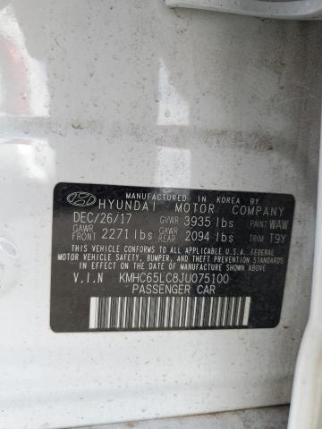 2018 HYUNDAI IONIQ BLUE - KMHC65LC8JU075100
