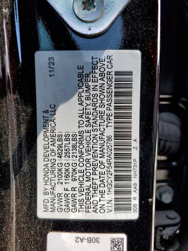 2024 HONDA ACCORD HYB - 1HGCY2F54RA025786