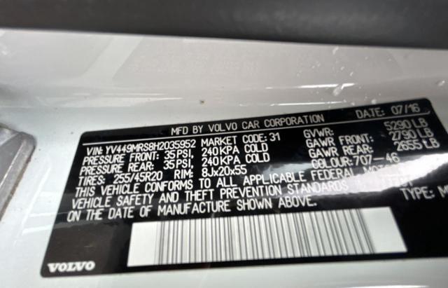 2017 VOLVO XC60 T6 R- YV449MRS8H2035952