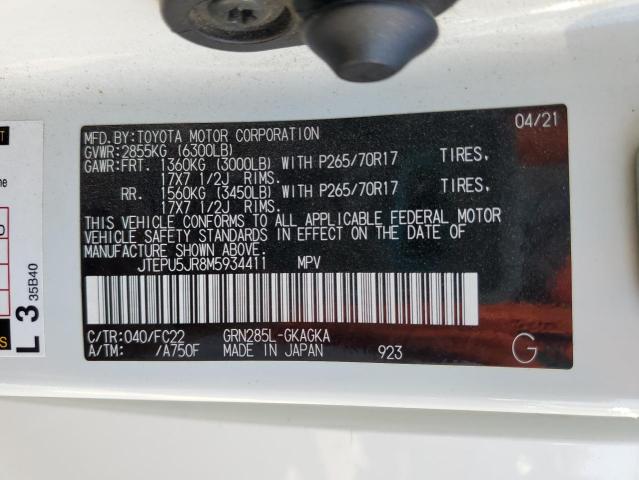 2021 TOYOTA 4RUNNER SR JTEPU5JR8M5934411