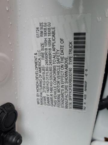 2024 HONDA RIDGELINE - 5FPYK3F8XRB030740