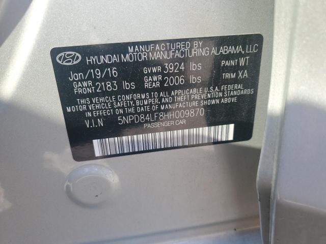 2017 HYUNDAI ELANTRA SE 5NPD84LF8HH009870