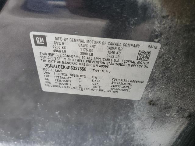 2016 CHEVROLET EQUINOX LT - 2GNALCEK3G6327556