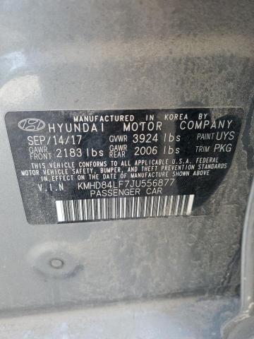 2018 HYUNDAI ELANTRA SEL KMHD84LF7JU556877