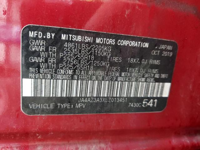 2020 MITSUBISHI OUTLANDER - JA4AZ3A3XLZ013451