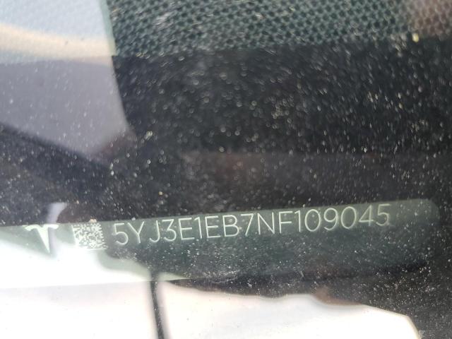 2022 TESLA MODEL 3 - 5YJ3E1EB7NF109045