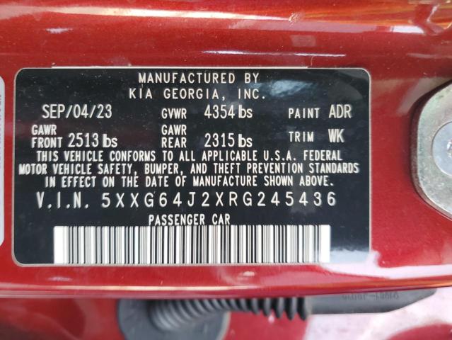 2024 KIA K5 GT LINE 5XXG64J2XRG245436