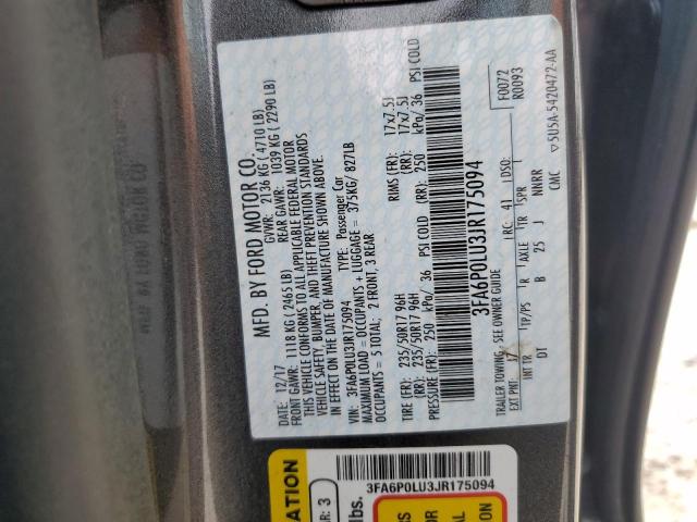 2018 FORD FUSION SE - 3FA6P0LU3JR175094