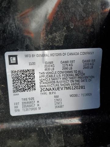 2021 CHEVROLET EQUINOX 2GNAXUEV7M6120281