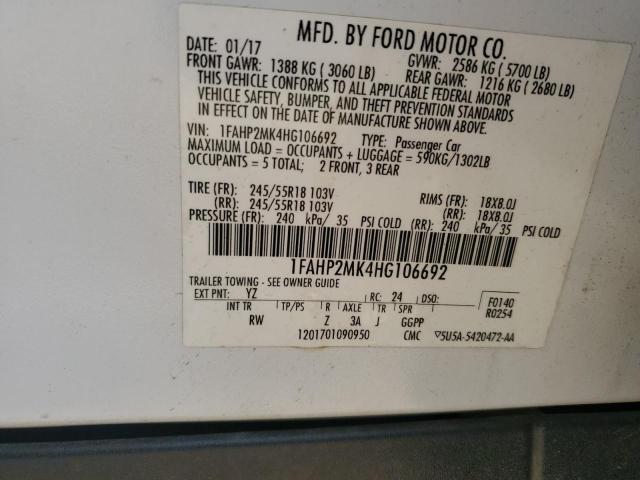 2017 FORD TAURUS POL - 1FAHP2MK4HG106692