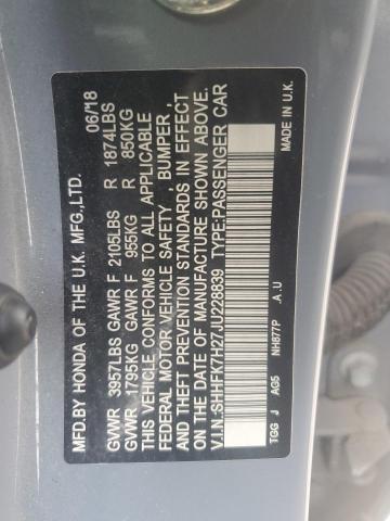 2018 HONDA CIVIC LX - SHHFK7H27JU228839