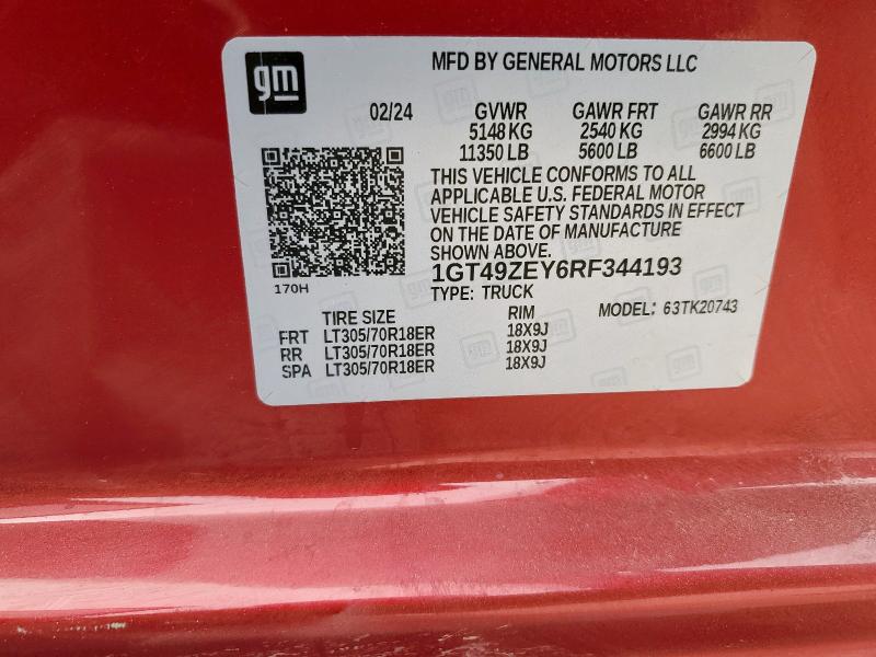 2024 GMC SIERRA K25 - 1GT49ZEY6RF344193