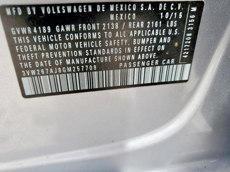 2016 VOLKSWAGEN JETTA S - 3VW267AJ8GM257709