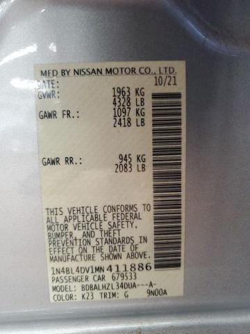 2021 NISSAN ALTIMA SV - 1N4BL4DV1MN411886
