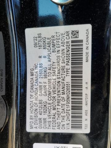 2022 HONDA CIVIC TOUR 2HGFE1F95NH326551
