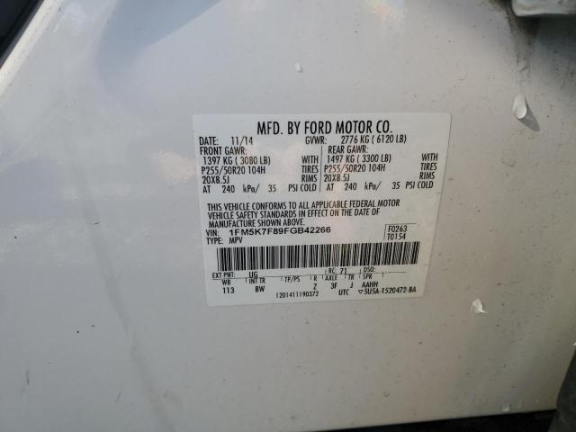 2015 FORD EXPLORER L - 1FM5K7F89FGB42266
