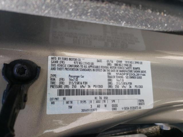 2016 FORD FOCUS SE - 1FADP3F23GL261144