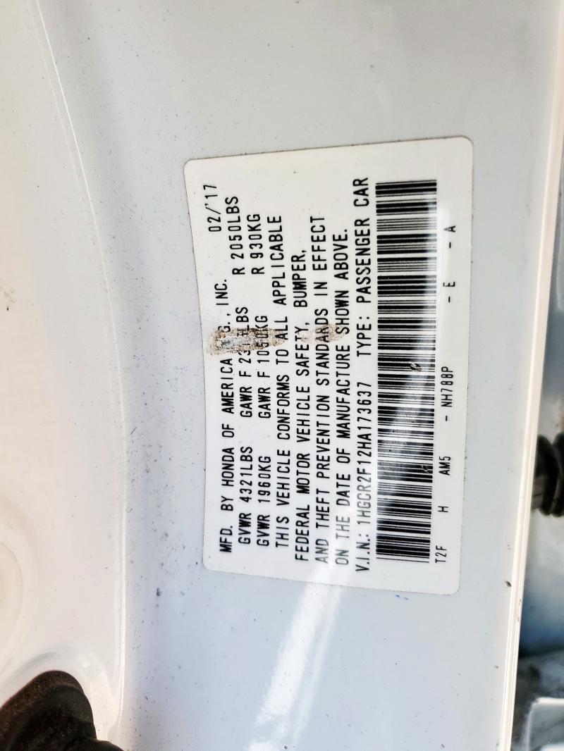 2017 HONDA ACCORD SPO - 1HGCR2F12HA173637