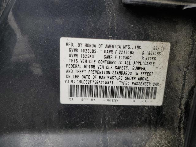2016 ACURA ILX PREMIU 19UDE2F75GA015571