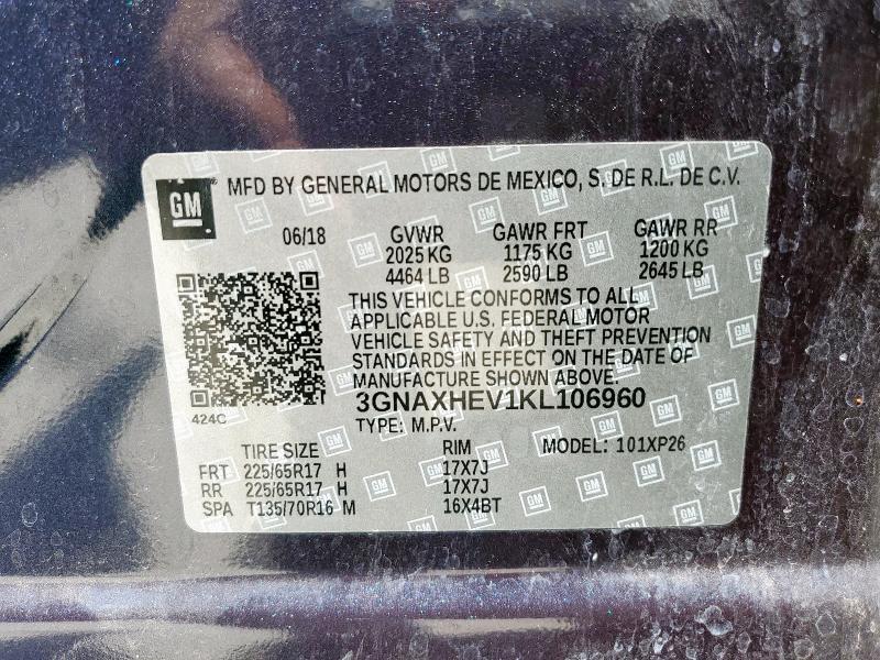 2019 CHEVROLET EQUINOX LS - 3GNAXHEV1KL106960
