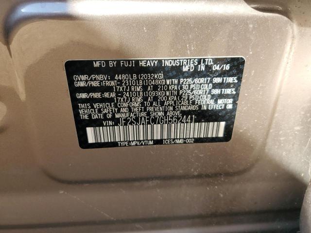 2016 SUBARU FORESTER 2 - JF2SJAFC7GH562441