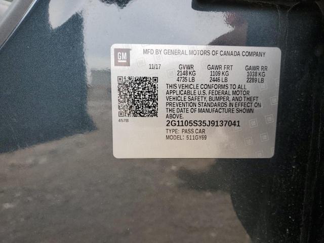 2018 CHEVROLET IMPALA LT 2G1105S35J9137041