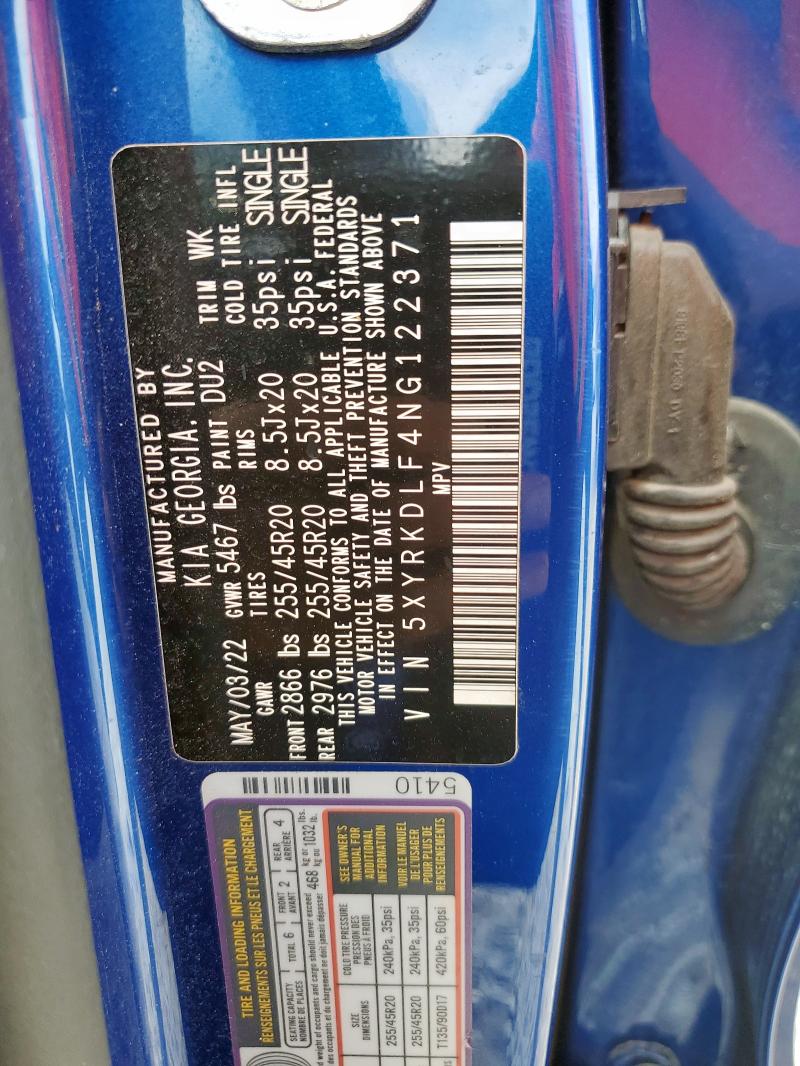 2022 KIA SORENTO SX 5XYRKDLF4NG122371