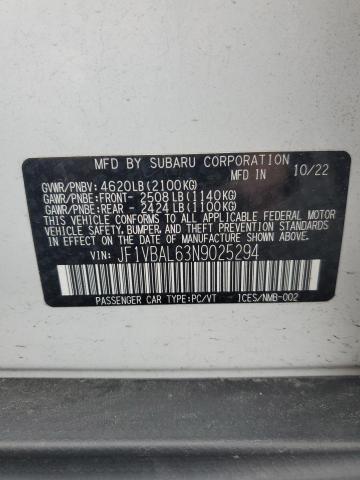 2022 SUBARU WRX LIMITE JF1VBAL63N9025294