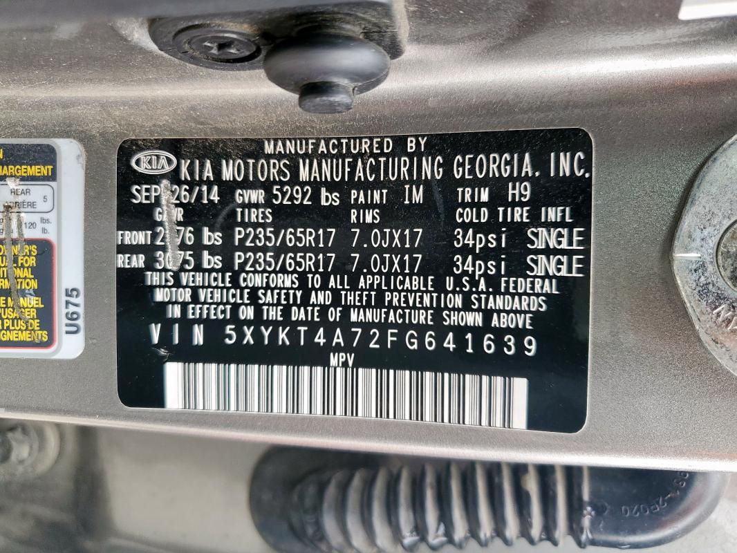 2015 KIA SORENTO LX - 5XYKT4A72FG641639