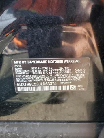 2018 BMW X3 XDRIVE3 - 5UXTR9C53JLD63375