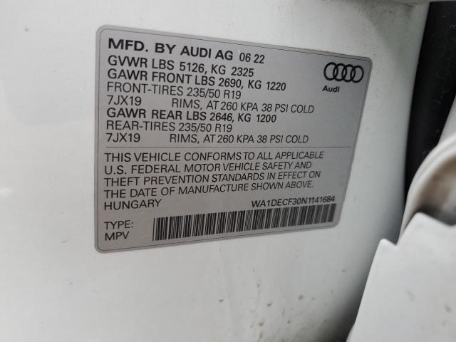 2022 AUDI Q3 PREMIUM WA1DECF30N1141684