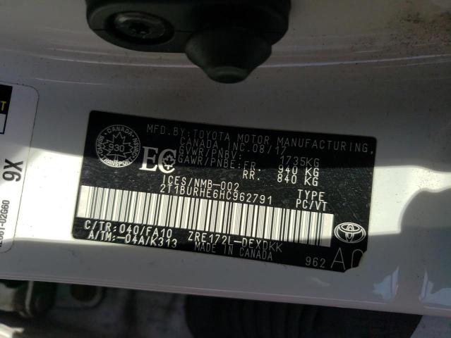 2017 TOYOTA COROLLA L - 2T1BURHE6HC962791