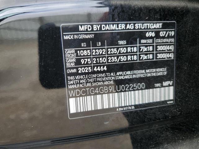 2020 MERCEDES-BENZ GLA 250 4M WDCTG4GB9LU022500