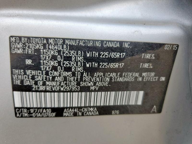 2015 TOYOTA RAV4 XLE - 2T3RFREV0FW297953