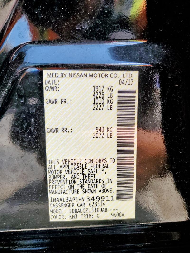 2017 NISSAN ALTIMA 2.5 - 1N4AL3AP1HN349911