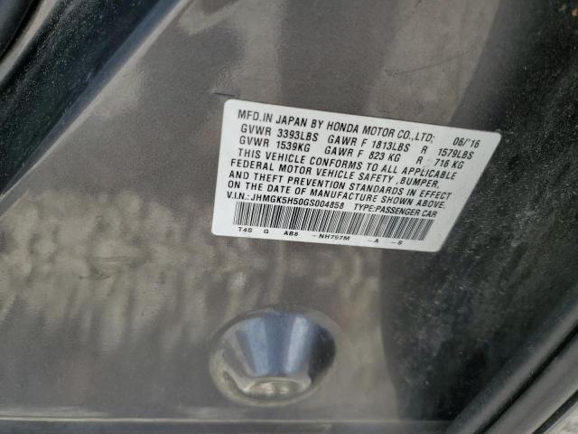 2016 HONDA FIT LX JHMGK5H50GS004858