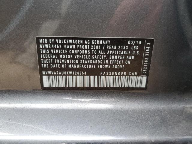 2019 VOLKSWAGEN GOLF R - WVWVA7AU0KW126954
