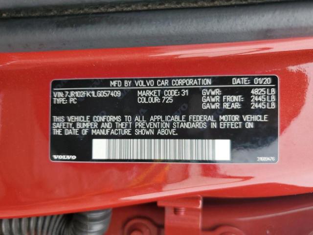 2020 VOLVO S60 T5 MOM 7JR102FK1LG057409