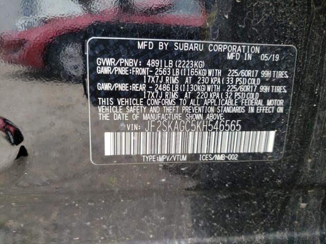 2019 SUBARU FORESTER P JF2SKAGC5KH546565