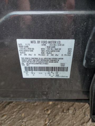 2015 FORD EDGE SEL - 2FMTK4J94FBC31563