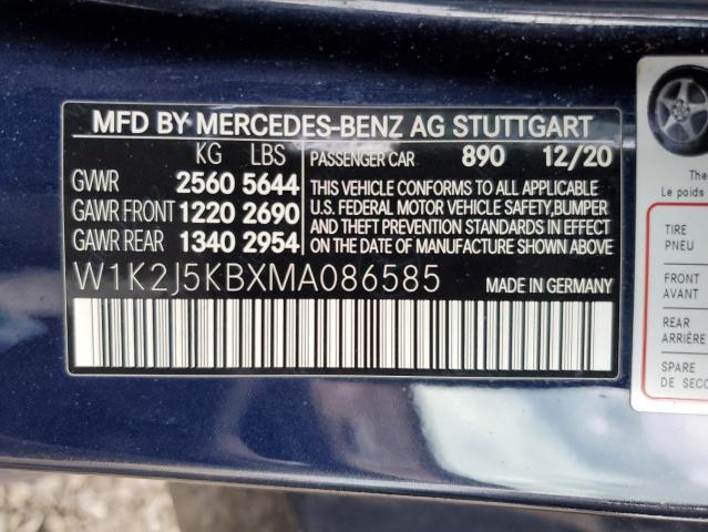 2021 MERCEDES-BENZ CLS 450 4M W1K2J5KBXMA086585