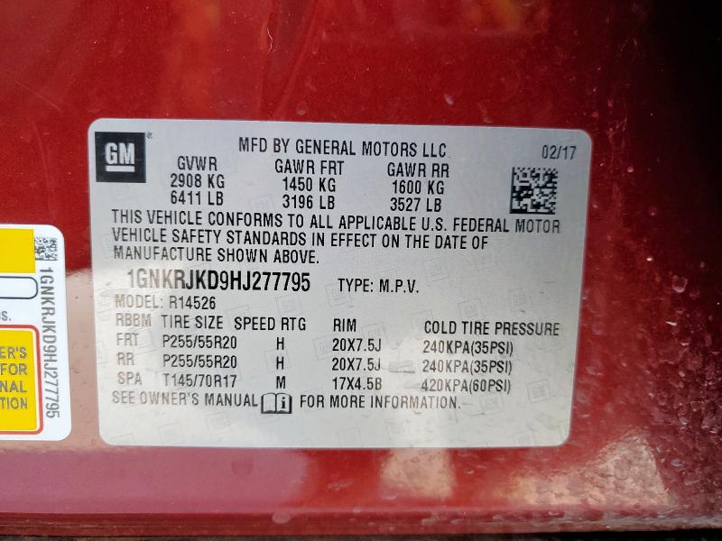 2017 CHEVROLET TRAVERSE P - 1GNKRJKD9HJ277795