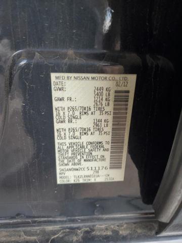 5N1AN0NW2CC511176 2012 NISSAN XTERRA