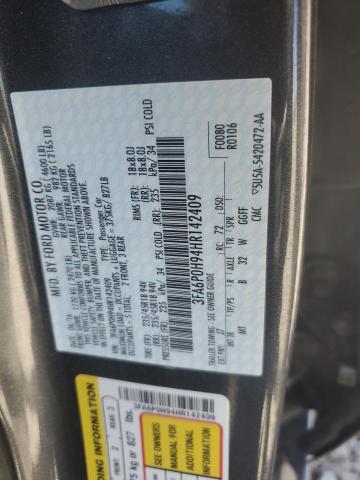 2017 FORD FUSION SE - 3FA6P0H94HR142409